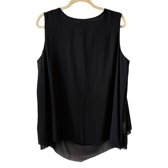 Avenue Black Sleeveless Gold Sparkle Layered Blouse – Size 18/20 2X - Picture 3 of 5